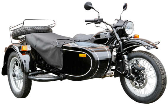 motorcycle with sidecar isolated