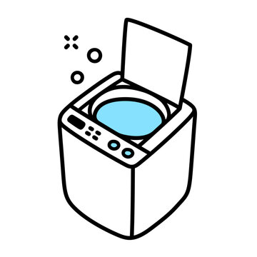 recommend clip art: Top load washing machine cartoon icon