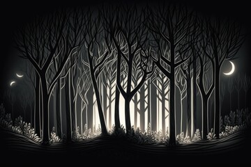woods that are dark and foreboding. Generative AI