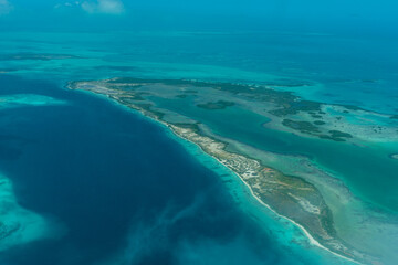 Fototapeta na wymiar Los Roques archipelago in Venezuela, paradise beaches, light blue beaches, horizontal photo