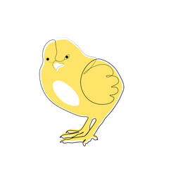 continuous one line drawing of a chick.