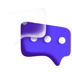 Text Chat Speech Bubble 3d Icon Transparent Background