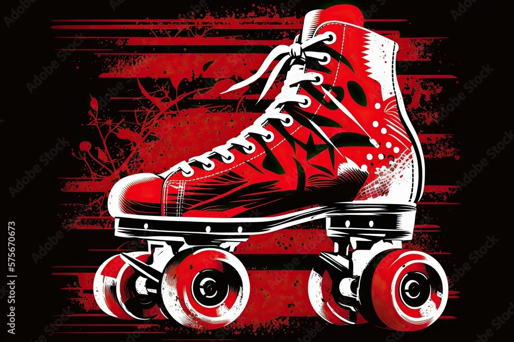 Poster roller skates that are getting on in years. generative ai