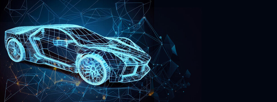New car blueprint. Sport car projection Generative AI