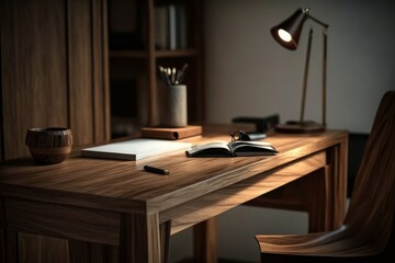 a opened book on the wooden desk with Generative AI