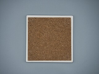 Fototapeta premium Cork Coaster on Gray Background