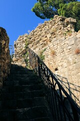 ancient details in the streets of the old town Rab, island Rab, Croatia