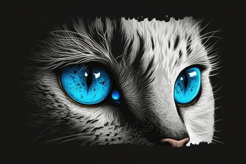 Cat with blue eyes. Generative AI