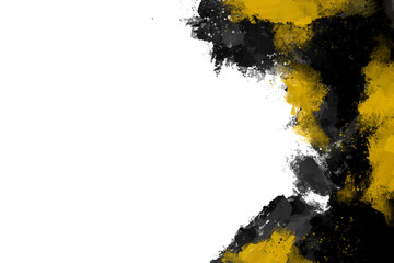 Black and Yellow Watercolor modern brush style with colorful texture for your template.