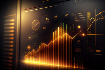 Futuristic 3D Charts: Hyper-Realistic Business and Crypto Trading Analysis in 8K - Generate IA