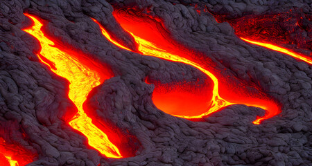 AI Digital Illustration Lava Flowing