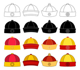 Chinese Hat in flat style isolated