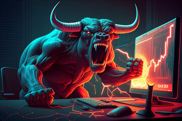 Breaking Through the Bull Market: Angry Bull Trades with Computer in Stock and Crypto Markets - Generate AI