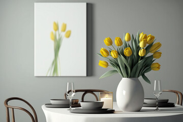 Beautiful Tulips Illustration. AI generated.
