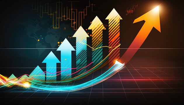 Un graphique color&eacute; de commerce de march&eacute; d'affaires d'&eacute;conomie. Id&eacute;al comme fond d'&eacute;cran.