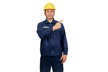 A man wearing a mechanic's work uniform