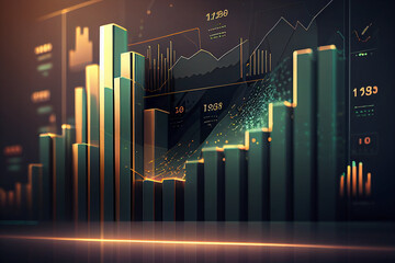 Hyper-Realistic 3D Charts: Futuristic Business and Stock Analysis with Cryptocurrencies and Investments - Generate IA