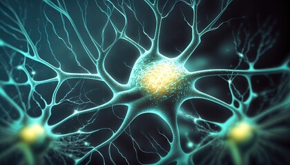 Synapses neurales scientifiques multicolores du cerveau humain. Idéal comme fond d'écran.
