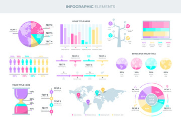 Conjunto de elementos vectoriales infográficos de negocios
