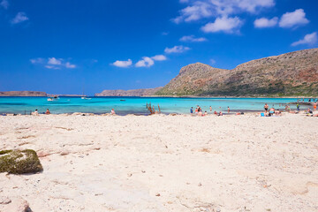 Fototapeta premium The island Gramvousa and the bay Balos