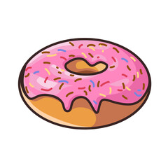 donut with sprinkles. donut vector in flat illustration style.