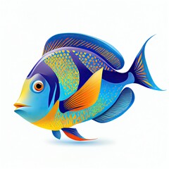 Naklejka premium cartoon tropical fish, ai art