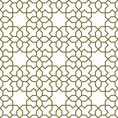 Seamless arabic geometric ornament in brown color.