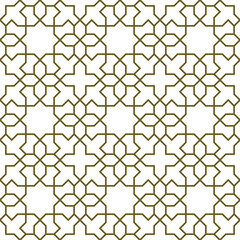 Seamless arabic geometric ornament in brown color.