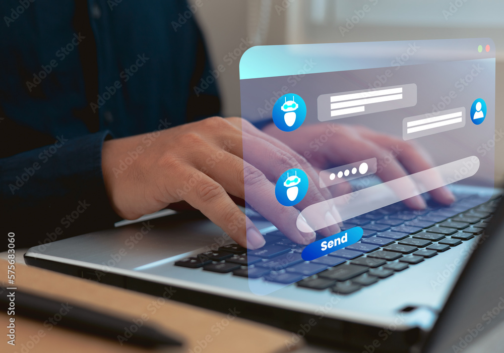 Poster chat with ai artificial intelligence a person who uses artificial intelligence ai