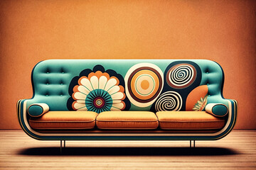 A 70s sofa - generative ai