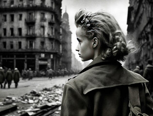 Imaginary Berlin after the bombings of WWII - generative AI