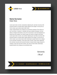 Modern and creative corporate letterhead design in black and yellow color professional business letterhead template