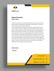 Creative and modern business letterhead design yellow color professional template 