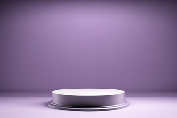 Platform or empty pedestal. Podium for product. Purple Box.