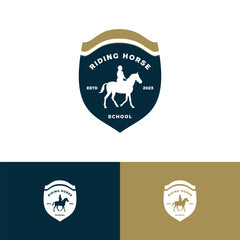 Naklejka premium Riding schools and equestrian team logo design