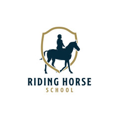 Riding schools and equestrian team logo design