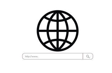 Search ber, Globe earth, vector computer address symbol of text web from templates