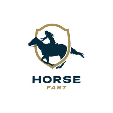 Riding schools and equestrian team logo design
