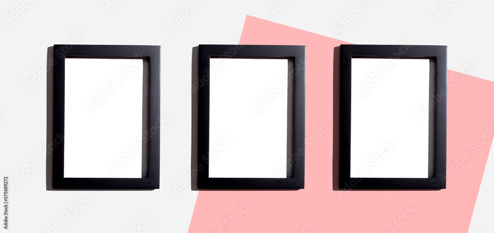 Poster blank rectangle picture frames with copy space
