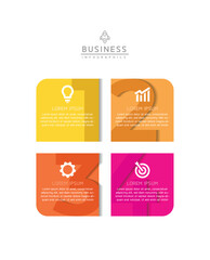 Fototapeta premium Connecting Steps business Infographic Template with 4 Elements