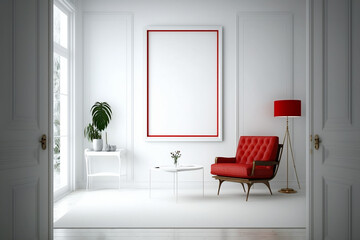 White and red room, Midcentury