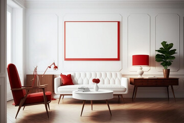 White and red room, Midcentury