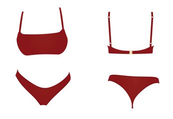 Red women underwear. vector illustration
