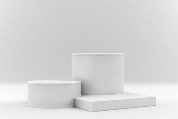 White box. Platform or empty pedestal. Podium for product.
