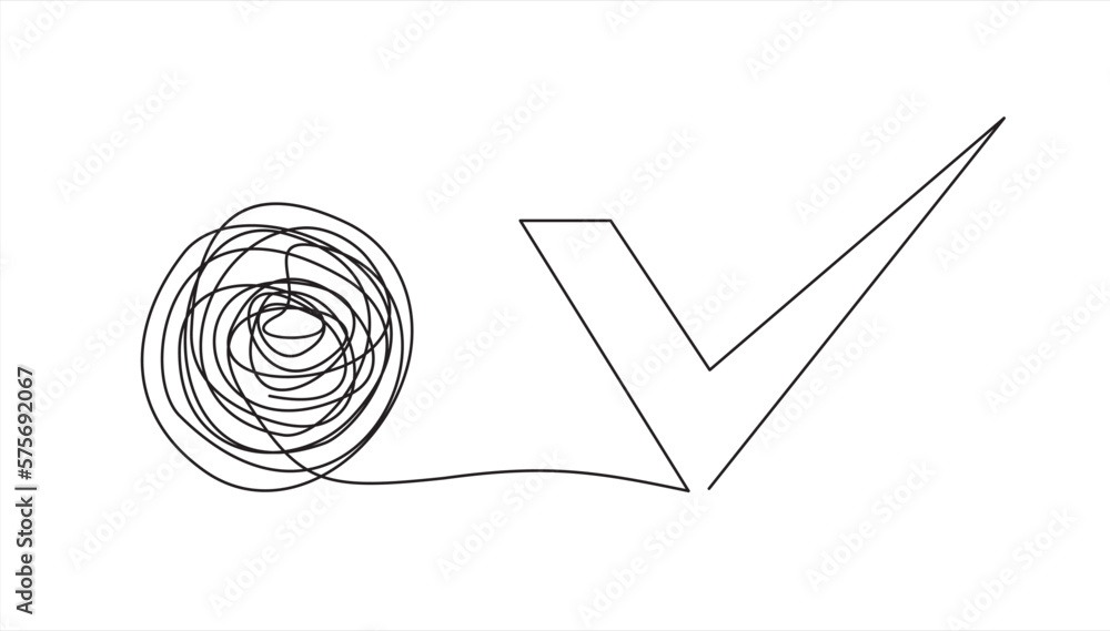 Poster chaos and badge yes, abstract minimalist concept vector illustration. metaphor of disorganized diffi