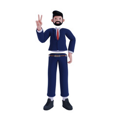 3d Business. icon isolated on white background. 3d rendering illustration