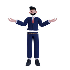 3d Business. icon isolated on white background. 3d rendering illustration