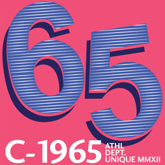 Los Angeles 65 high school slogan typography for t-shirts. LA slogan t-shirt, printed sports equipment. Vintage graphics. Vector illustration.