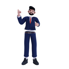 3d Business. icon isolated on white background. 3d rendering illustration