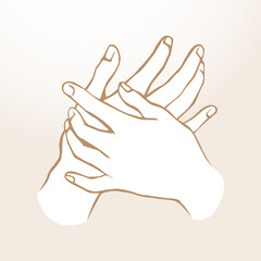 Relaxed hand. Vector drawing